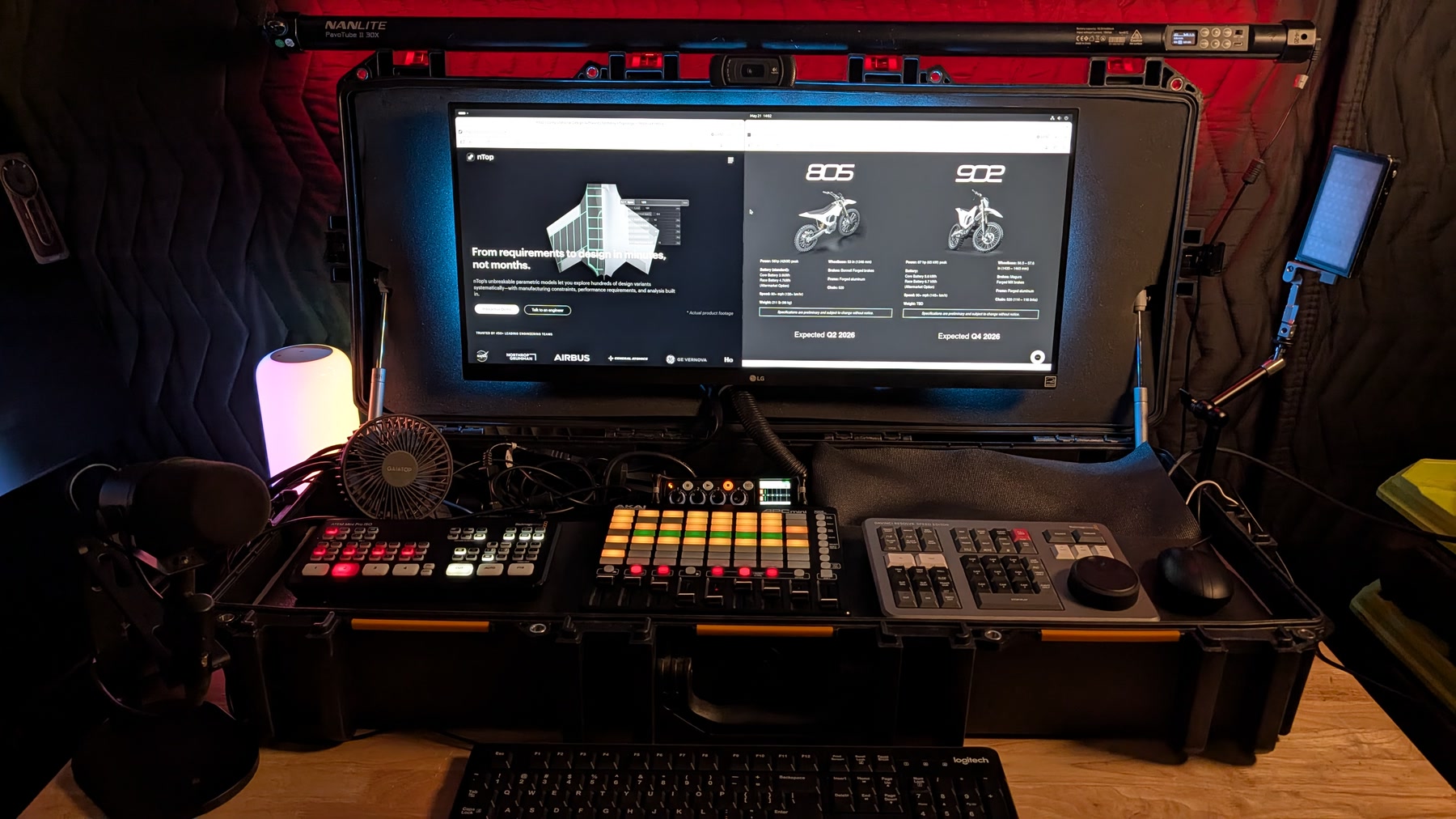 Tim Reha's working Sovereign Media Intelligence Studio in a portable production case